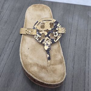 *ONLY 1 SANDAL** Tory Burch Miller Cloud Snake Print Leather Sandal